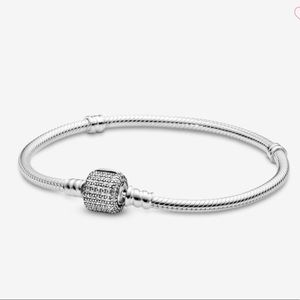 Pandora bracelet with sparkling pavé clasp